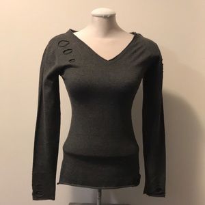 Grey Distressed Pullover